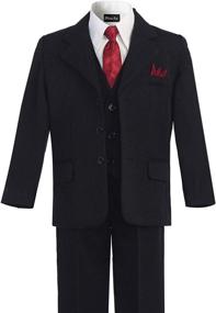 img 1 attached to OLIVIA KOO Boys' Pinstripe 6 Piece Matching Clothing Set for Suits & Sport Coats