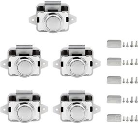 img 4 attached to 🔑 Convenient LENKRAD Push Button Drawer Latch: 5-Pack Camper Cupboard Knobs for RVs, Caravans, Yachts, Motorhomes - ABS &amp; Zinc Alloy