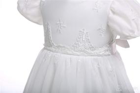 img 1 attached to 👶 Satin Christening Baptism Floral Embroidered Dress Gown Outfit for Baby Girls by Glamulice