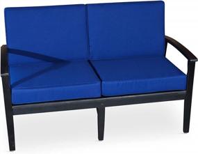 img 3 attached to Enjoy Outdoor Comfort In Style With DTY'S Longs Peak Eucalyptus Loveseat & Navy Cushions