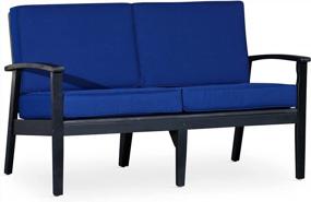 img 4 attached to Enjoy Outdoor Comfort In Style With DTY'S Longs Peak Eucalyptus Loveseat & Navy Cushions