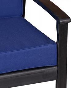 img 2 attached to Enjoy Outdoor Comfort In Style With DTY'S Longs Peak Eucalyptus Loveseat & Navy Cushions
