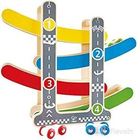img 2 attached to Fast Flip Wooden Racetrack Toy for Kids