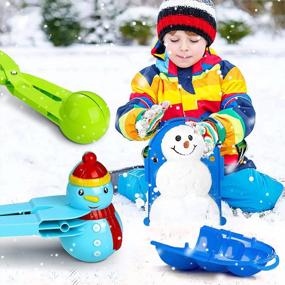 img 3 attached to Snowball Maker Toys - Snow Tool Kit With Handle Clip Sled For Kids Outdoor Games Activities: Building Snow Forts, Making Snowmen Fun