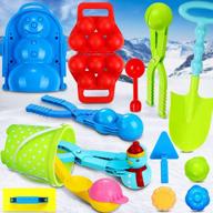 snowball maker toys - snow tool kit with handle clip sled for kids outdoor games activities: building snow forts, making snowmen fun logo