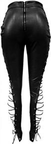 img 1 attached to Cresay Women Sexy High Waist Lace Up PU Leather Leggings Skinny Pants Clubwear