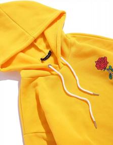 img 2 attached to Stay Warm And Stylish With ZAFUL'S Casual Rose Letter Fleece Hoodie For Men And Women