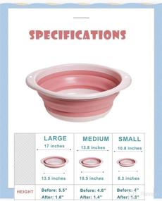 img 3 attached to 🛁 3-Pack Collapsible Wash Basin Set for Baby Kids, Dish Tub with 3 Different Sizes for Travel Home, Space Saving Pink Design