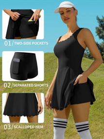 img 2 attached to ATTRACO Women Tennis Dress With Shorts: Athletic Dresses For Workout & Golf Skirts With Pockets