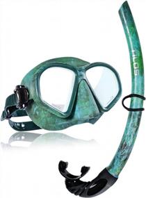 img 3 attached to Tilos Spawn Camo Mask And Snorkel Set For Spearfishing, Free Diving, Scuba Diving, And Snorkeling