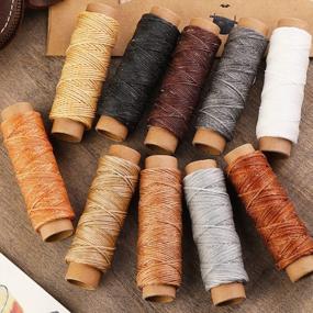 img 1 attached to Leather Sewing Waxed Thread - 150D 33 Yards Per Spool For Craft DIY, Bookbinding, Shoe Repairing 330 Yards