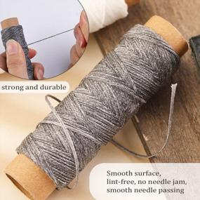 img 2 attached to Leather Sewing Waxed Thread - 150D 33 Yards Per Spool For Craft DIY, Bookbinding, Shoe Repairing 330 Yards