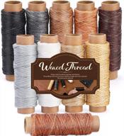 leather sewing waxed thread - 150d 33 yards per spool for craft diy, bookbinding, shoe repairing 330 yards логотип