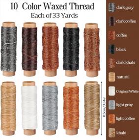 img 3 attached to Leather Sewing Waxed Thread - 150D 33 Yards Per Spool For Craft DIY, Bookbinding, Shoe Repairing 330 Yards