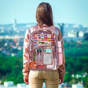 img 3 attached to Stylish And Durable Clear Pink Backpack For School With Heavy Duty See-Through Design