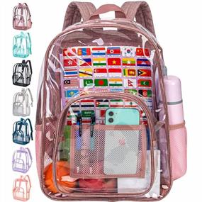 img 4 attached to Stylish And Durable Clear Pink Backpack For School With Heavy Duty See-Through Design