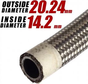 img 2 attached to 5-Foot, 10AN AN10 (5/8 Inch) Universal Braided Stainless Steel Hose For Oil, Fuel, And Gas Lines