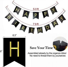 img 3 attached to 40Th Birthday Decorations Kit For Men & Women 40 Years Old Party, NO Assembly Required - Black Gold Happy Birthday Banner, Hanging Swirls, Circle Dots Hanging Decoration, Number 40 Table Confetti