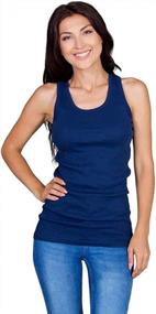 img 3 attached to Assorted Ribbed Racerback Tank Tops For Women - 3 Pack Emprella Tanks