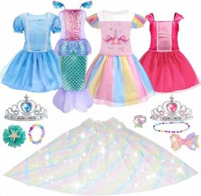 img 4 attached to Платье-багажник для маленьких девочек-костюм принцессы, игрушка в подарок с одеждой принцессы Meland-идеально подходит для ролевых игр и вечеринок-возраст 3-8