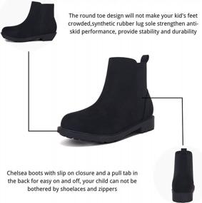 img 1 attached to LAICIGO Chunky Heel Ankle Boots With Lug Sole, Slip-On Chelsea Booties For Girls With Platform And Round Toe