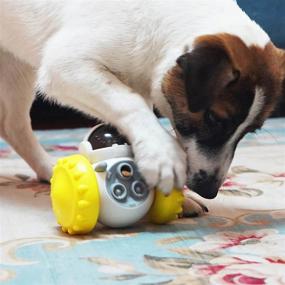 img 1 attached to Treat Dispensing Dog Toys: Interactive Puzzle Toys for Smart Dogs, Puppy Boredom Relief, Slow Feeder & Digestion Aid (Yellow)