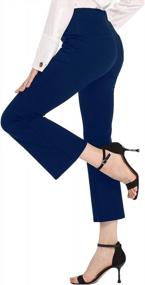 img 2 attached to Stretchy High Waisted Women'S Dress Pants For Business Casual Work, Ankle Flare Bell Crop, Pull-On Style, Ideal For Office Wear - Ginasy