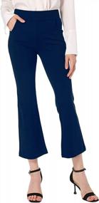 img 4 attached to Stretchy High Waisted Women'S Dress Pants For Business Casual Work, Ankle Flare Bell Crop, Pull-On Style, Ideal For Office Wear - Ginasy