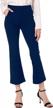 stretchy high waisted women's dress pants for business casual work, ankle flare bell crop, pull-on style, ideal for office wear - ginasy logo