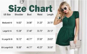 img 2 attached to Pleated Empire Waist Tunic Tops For Women – Helloacc'S Round Neck Short Sleeve A-Line Style