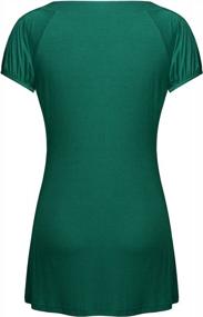 img 3 attached to Pleated Empire Waist Tunic Tops For Women – Helloacc'S Round Neck Short Sleeve A-Line Style
