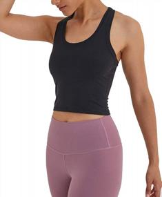 img 2 attached to Puedizux Crop Top For Women - Racerback Yoga Tank Shirt For Sport & Workout