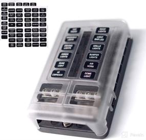img 4 attached to 🚗 JOYHO ATC/ATO 12-Way Fuse Block with Negative Bus – Grounded, LED Indicator, Protective Cover, Bolt Connect Terminals | 70 pcs Stick Labels | Ideal for Vehicle, Car, Boat, Marine, Auto