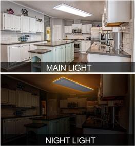 img 3 attached to Ультратонкий светодиодный плоскопанельный светильник 3CCT с ночным освещением: 2 упаковки для кухни, регулируемая яркость, выбираемая цветовая температура — 4800 лм, 48 Вт