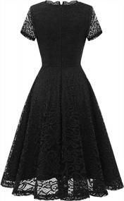 img 1 attached to HomRain Elegant Lace Dress For Prom, Weddings And Formal Events With V-Neck And Short Sleeves