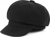 очень большая шерстяная кепка газетчика с флисовой подкладкой - 8-панельная кепка baker boy для мужчин и женщин - регулируемая теплая кепка gatsby paperboy от zylioo логотип