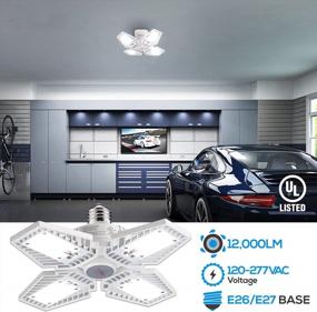 img 2 attached to Transform Your Garage With TORCHSTAR'S UL Listed 100W LED Deformable Panel Lights - 12000LM Brightness, Adjustable Base And Daylight 5000K - Pack Of 2