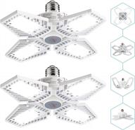 transform your garage with torchstar's ul listed 100w led deformable panel lights - 12000lm brightness, adjustable base and daylight 5000k - pack of 2 logo