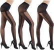 women's patterned footless tights pantyhose 3-pack or 2-pack logo