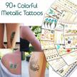 shiny gold and silver temporary tattoos for women and girls - henna, hamsa, tribal, elephants and more metallic tattoo stickers for body art (90+ tattoos on 15 sheets) logo