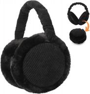 stay cozy and fashionable: adjustable winter earmuffs with faux fur and foldable design for outdoor activities - women and men logo