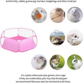img 2 attached to Portable And Breathable Pet Playpen For Small Animals - Perfect For Guinea Pigs, Rabbits, Hamsters, & More!