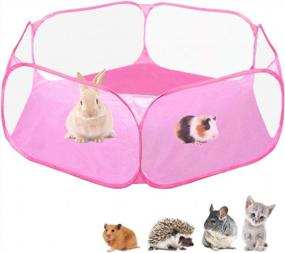 img 4 attached to Portable And Breathable Pet Playpen For Small Animals - Perfect For Guinea Pigs, Rabbits, Hamsters, & More!