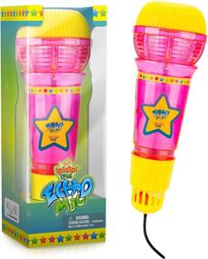img 4 attached to 🎤 Kids and Toddlers Echo Mic - Multicolored Flashing Light and Rattle Magic Microphone - Pink and Yellow - Speech Therapy Feedback Toy - Retro Gift for Girls and Boys Who Love Singing and Music