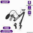 pantograph desk rack st-3591 for microphone up to 1.6 kg with spider, pop filter, cable holder and reinforced clamp logo