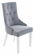 стул woodville elegance, массив дерева/текстиль, цвет: white/grey логотип