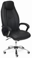 🪑 executive tetchair boss: premium imitation leather computer chair in black логотип