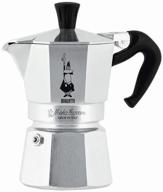 гейзерная кофеварка bialetti moka express 1168, 90 мл, металлик логотип