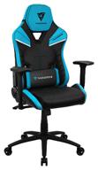 gaming chair thunderx3 tc5, upholstery: pu leather, color: azure blue logo