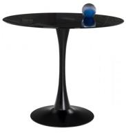 kitchen table woodville tulip 90 glass, lxw: 90 x 90 cm, d: 90 cm, black logo